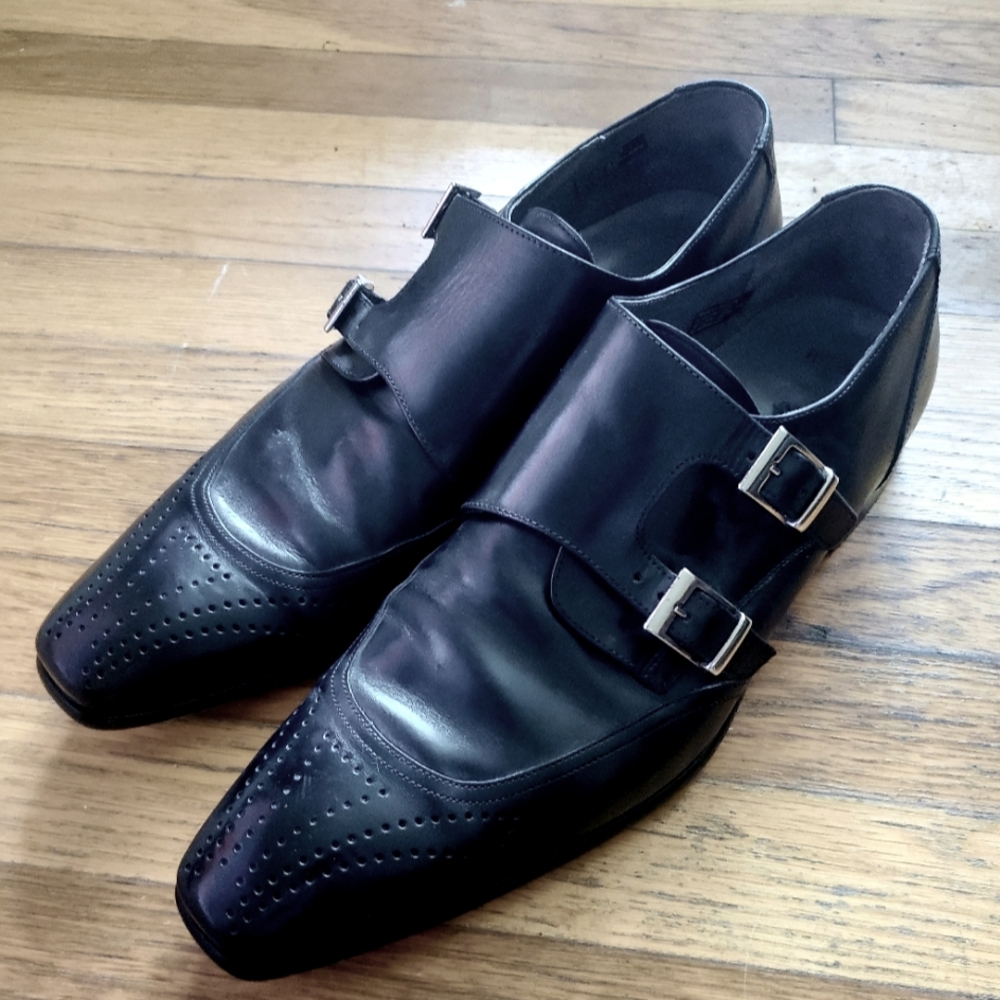 Lloyd 1888 RYDER Sophisticated Black Double Monk Strap Brogue Mens Shoe